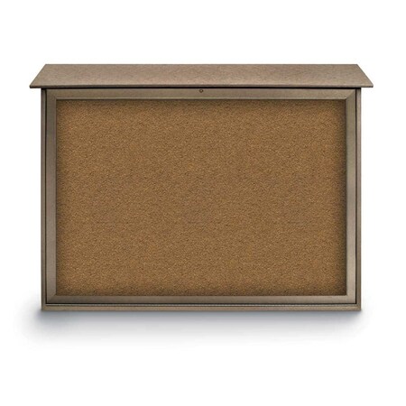United Visual Products Indoor Enclosed Combo Board, 42"x32", Satin Frame/Grey & Ultramarine UVCB4232-GREY-ULTMAR